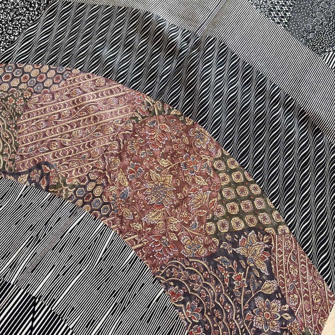 も*も様 ■E5848■美品■正絹■染谷梅治　落款　黒　江戸小紋　訪問着■丈16