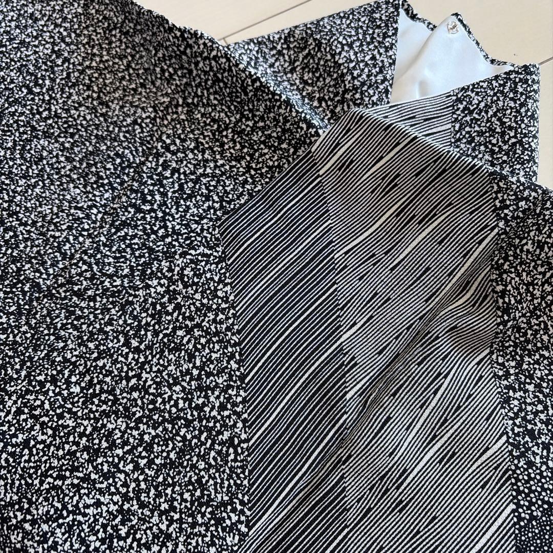 も*も様 ■E5848■美品■正絹■染谷梅治　落款　黒　江戸小紋　訪問着■丈16