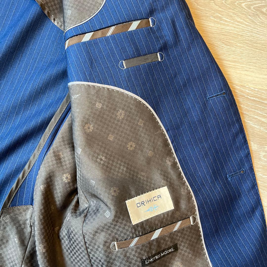 ネイビー ストライプ スーツ REDA製生地