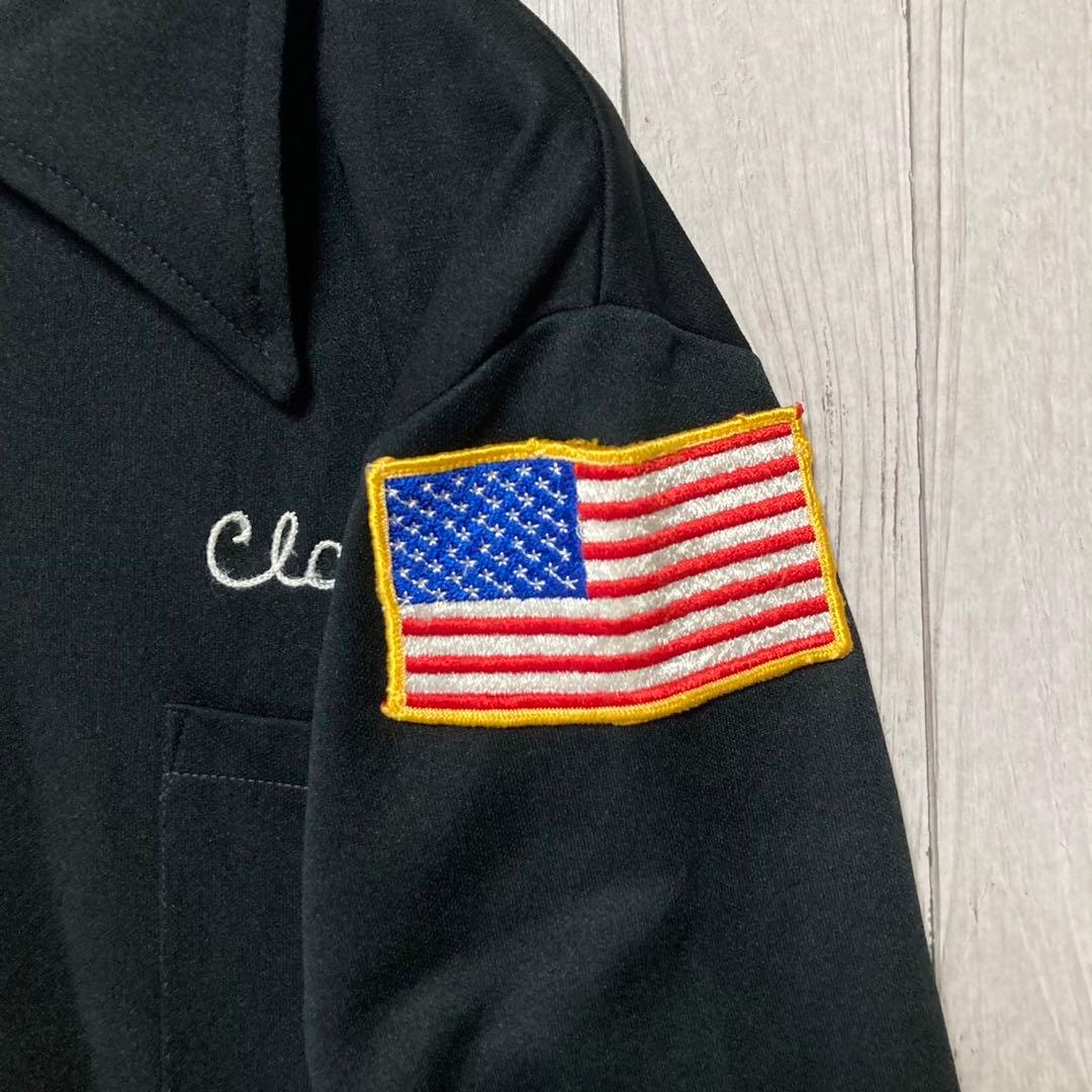 60s70s  mr.morts USA製 刺繍 ハーフジップ ボウリングシャツ