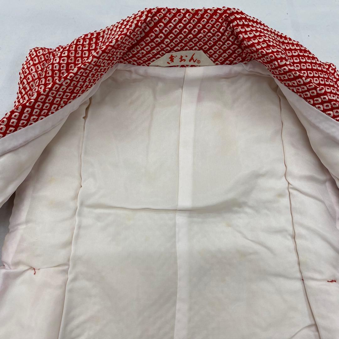 507agu37◎七五三 三歳 女の子 着物&被布&長襦袢 総絞り◎美品