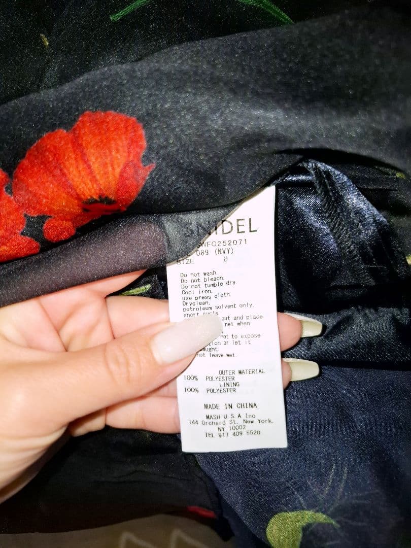 [25年大人気完売品]SNIDELバックリボンシフォンワンピースフラワープリント