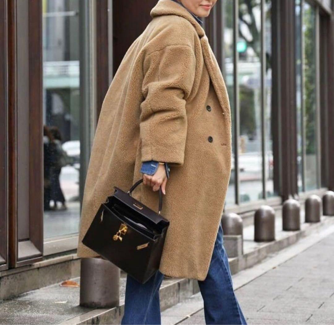 EVERYDAY I LIKE ボアロングコート ベージュ