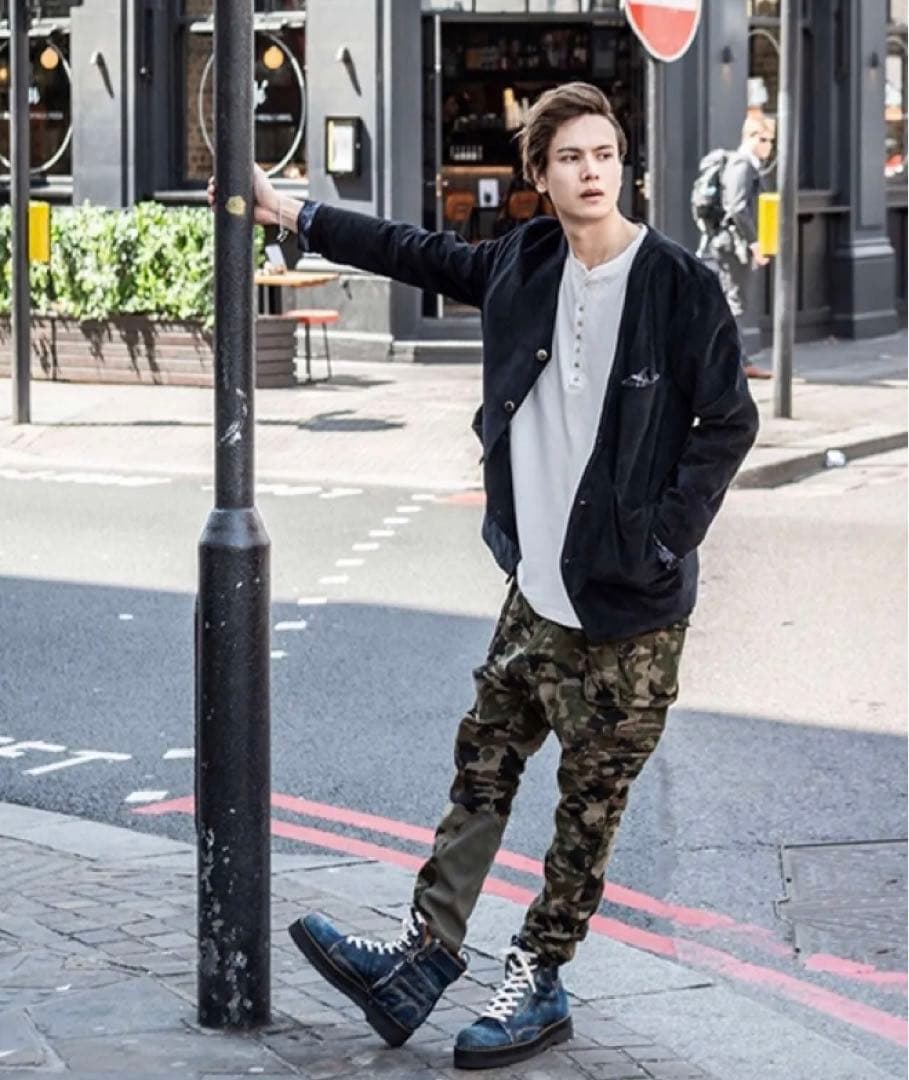 新品／26.5㎝、27㎝／グラム glamb／ヴィンテージ加工 デニムブーツ