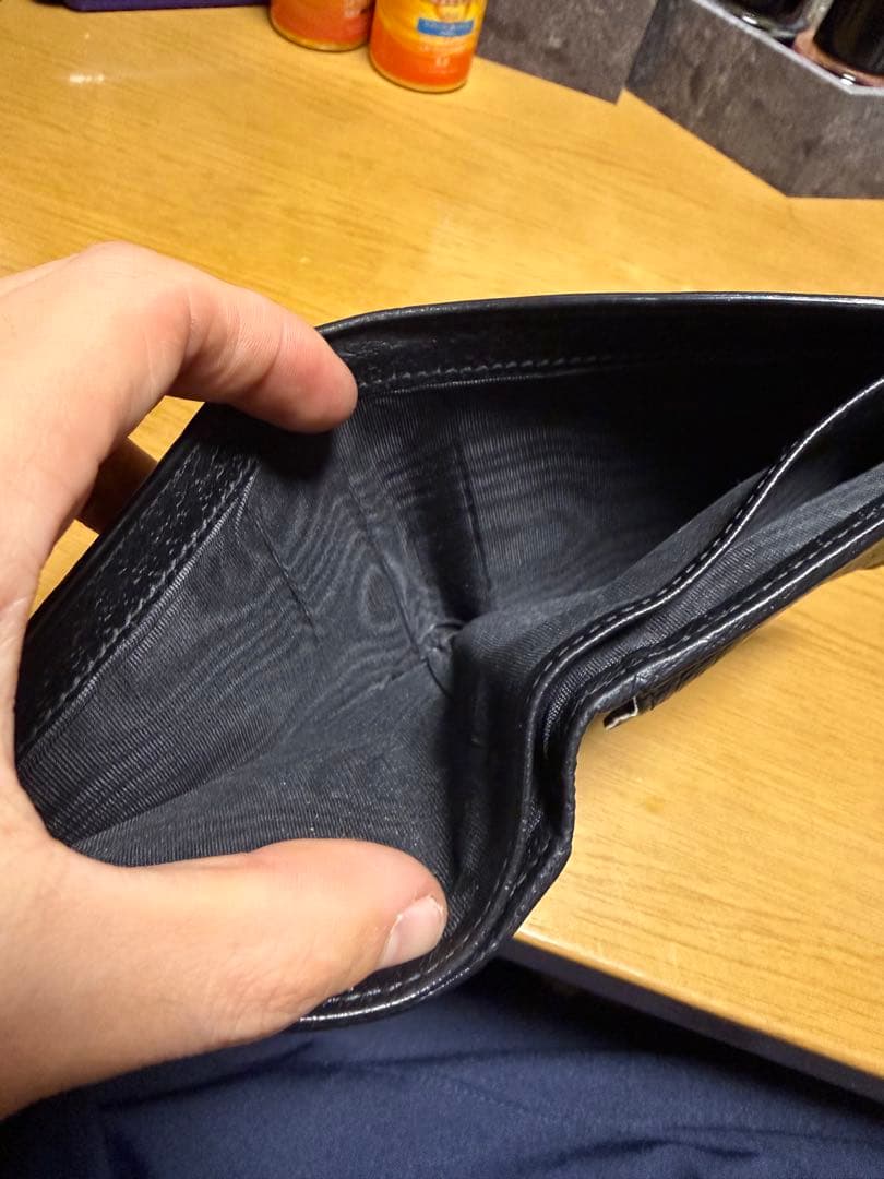 n*o様 GUCCI グッチ ブラックレザー 二つ折り財布