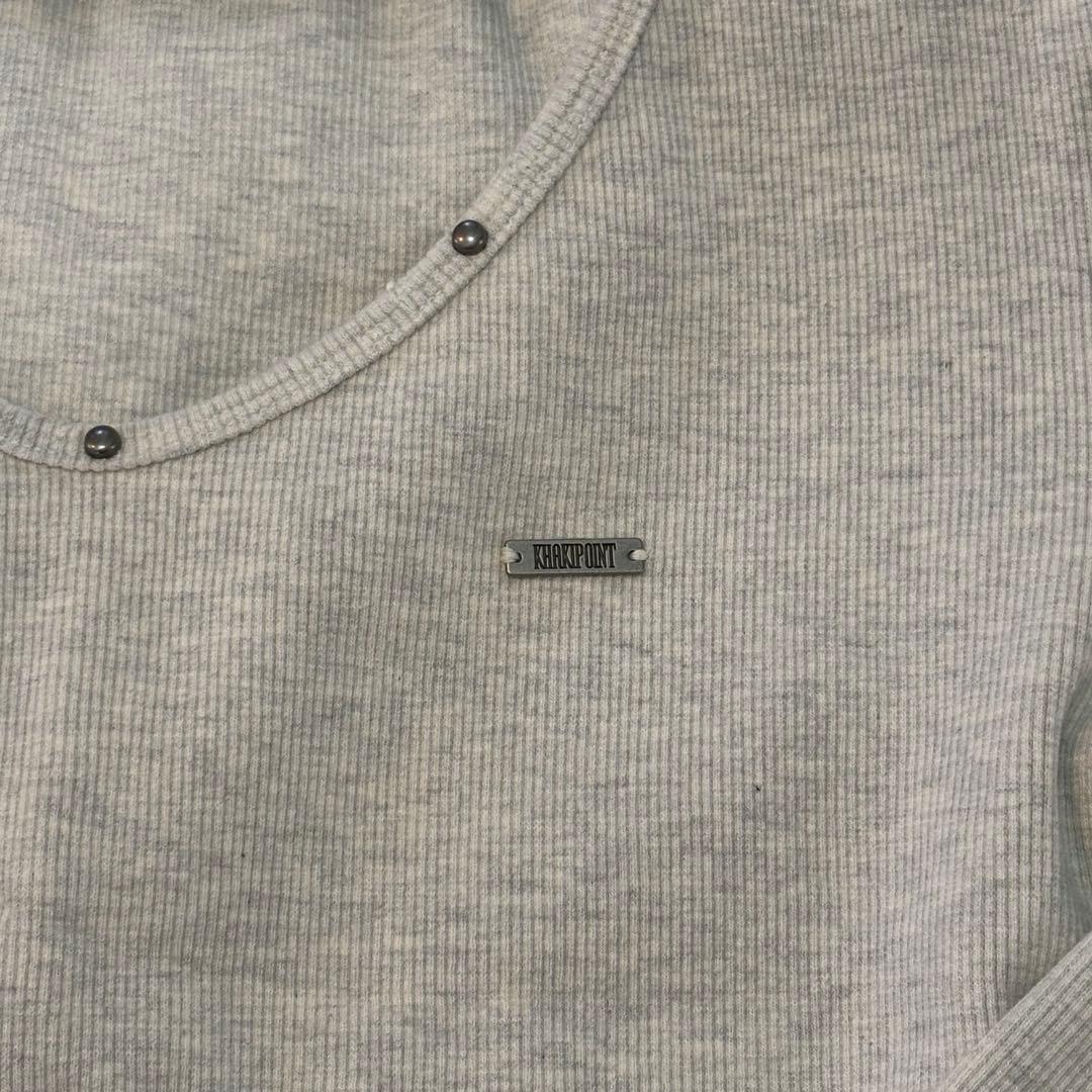 KHAKIPOINT ダメージTシャツ 長袖　ベージュ