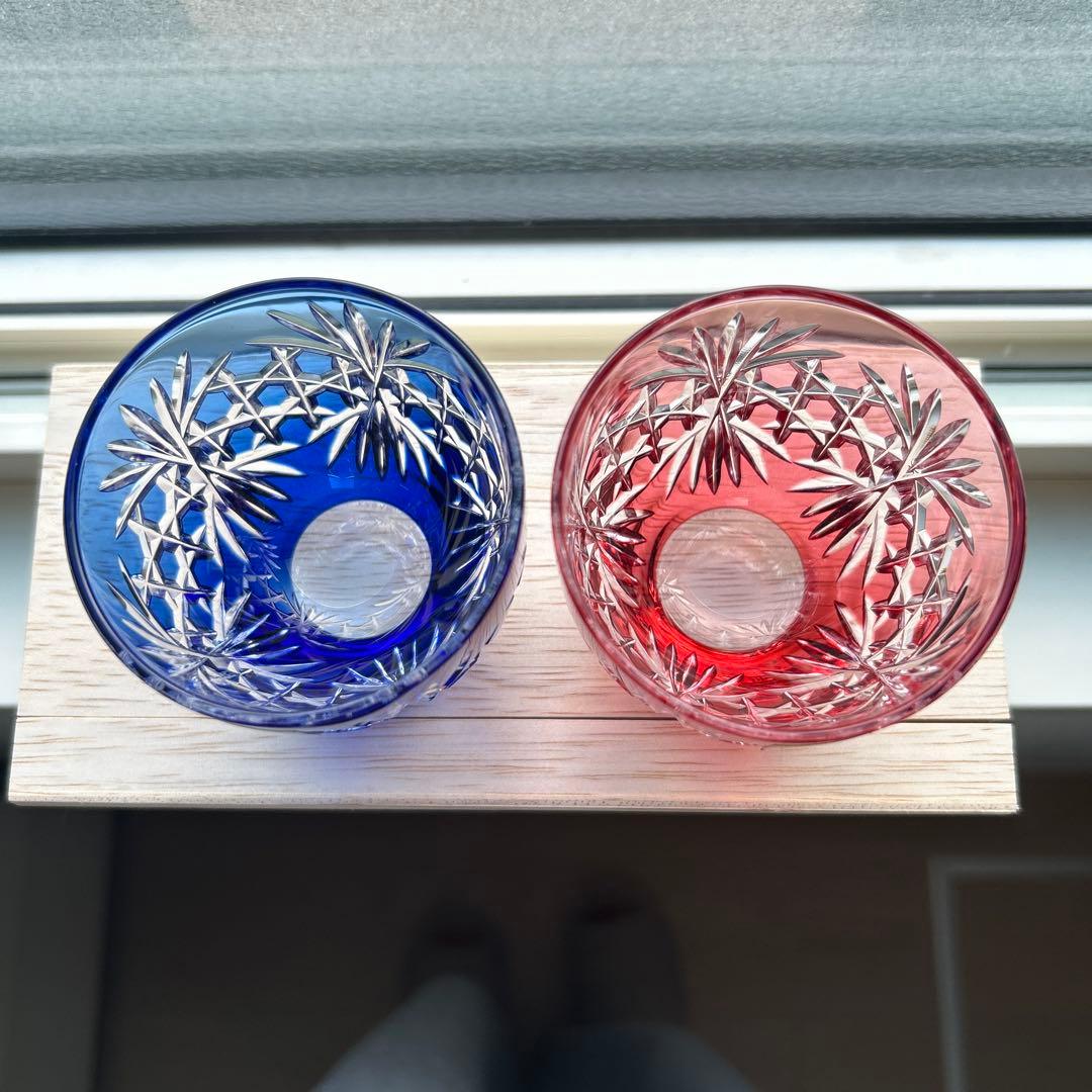 懐石杯 各務クリスタル 江戸切子 籠目 冷酒杯 新品 カガミクリスタル 切子