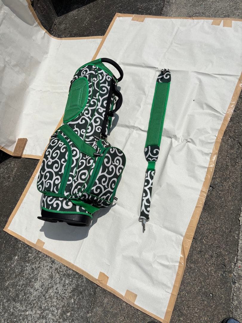 AZROF アズロフ スタンド キャディバッグ カラクサグリーン 唐草模様