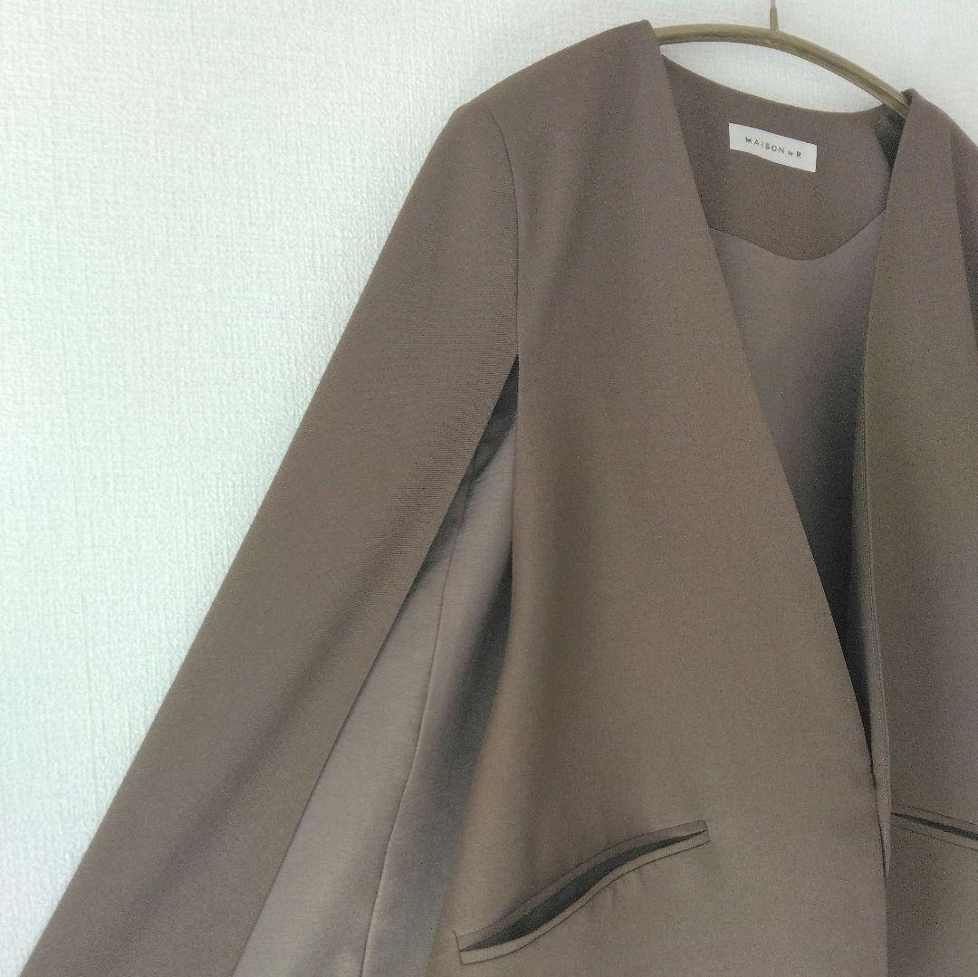 MAISON de R メゾンドアール マントスリーブ ノーカラー ジャケット