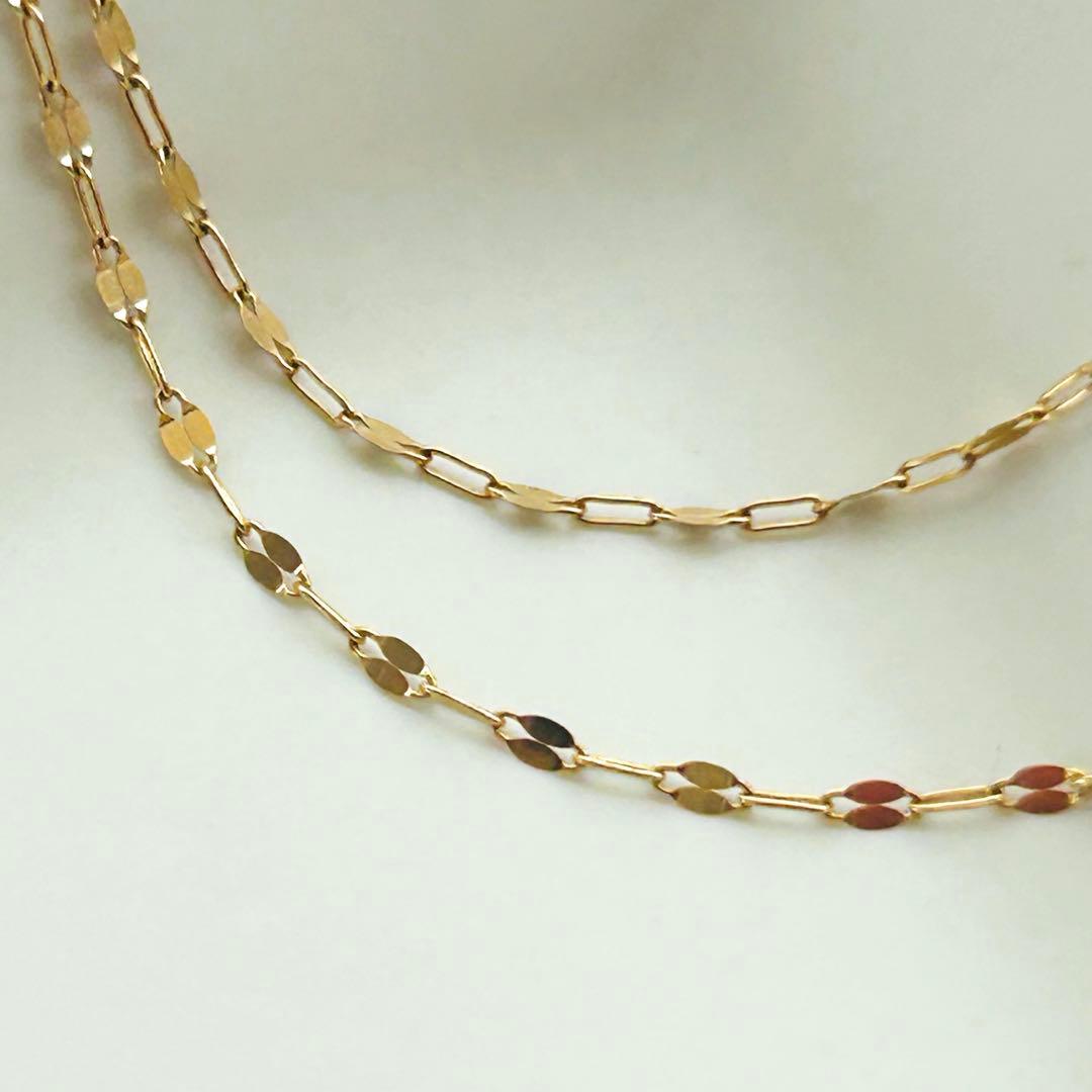 【ete】K10YG ロングチェーンネックレス（70cm）