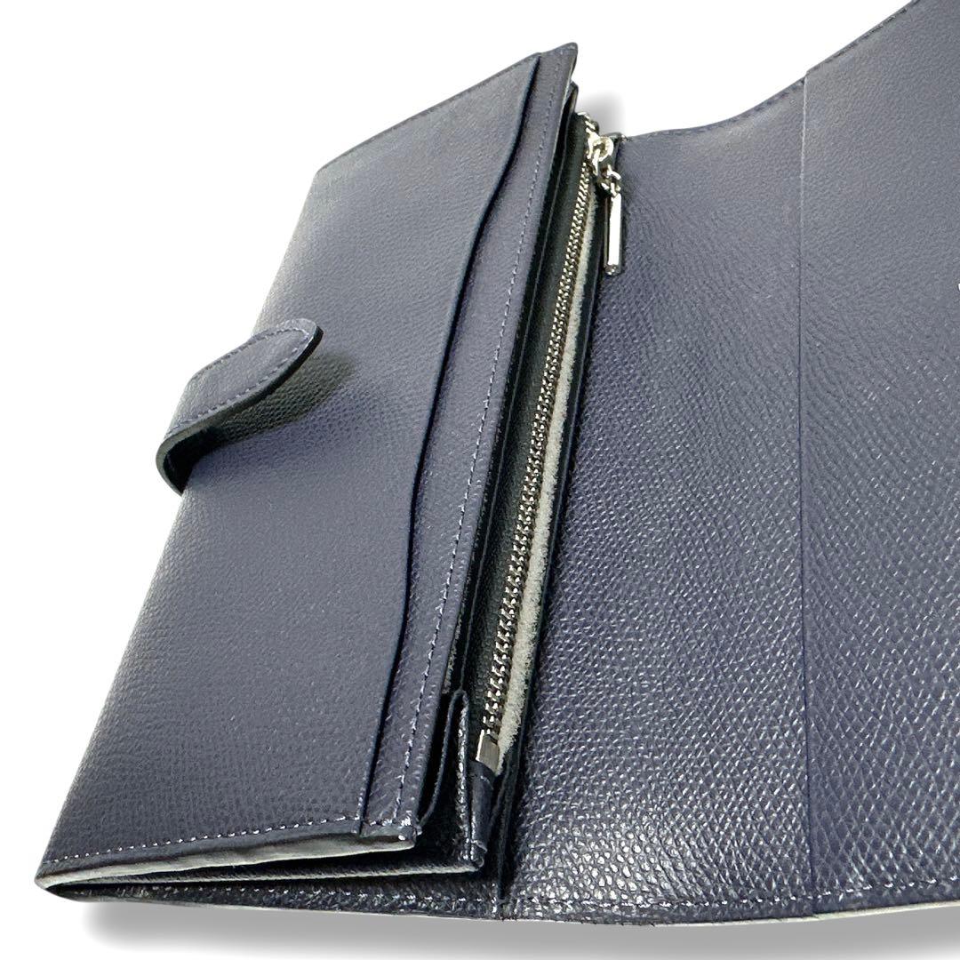 新品✨️Epoi エポイ レザー 長財布 ウォレット 二つ折りフラップ 濃紺