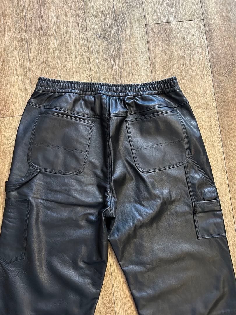 未使用サイズL！Sisii レザーペインターパンツ 牛革 シシレザー 定価10万