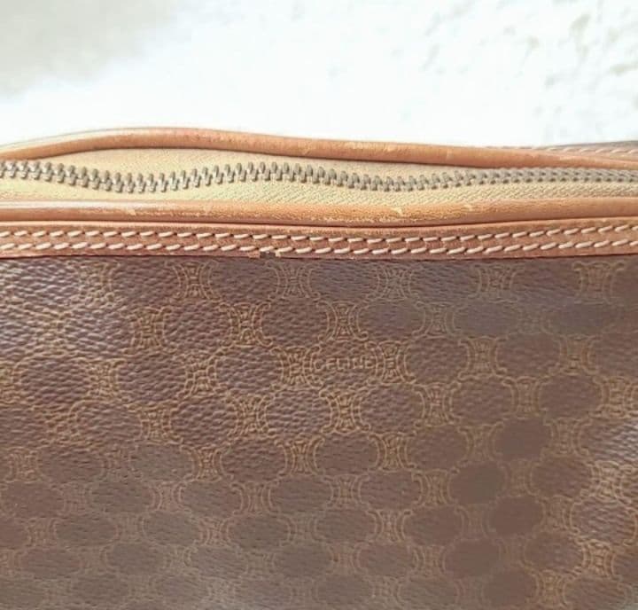 美品✨️CELINEヴィンテージ マカダム柄ポーチPVCレザー セカンドバッグ