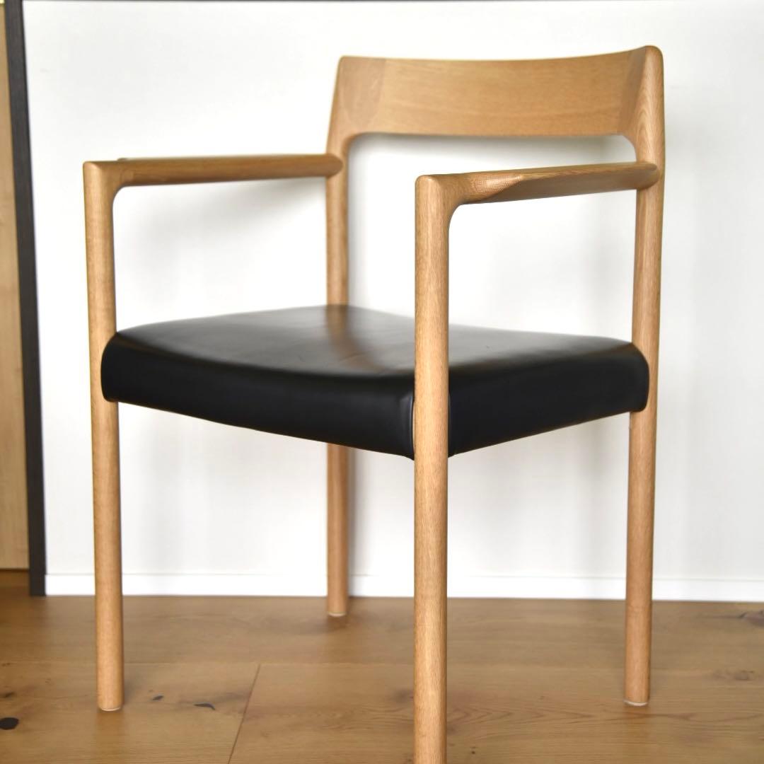 オーク材本革アームチェア　(検索) ウェグナー　J.Lモラー　デンマーク 北欧