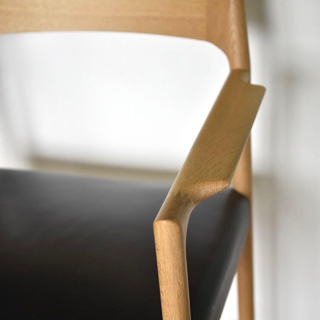 オーク材本革アームチェア　(検索) ウェグナー　J.Lモラー　デンマーク 北欧