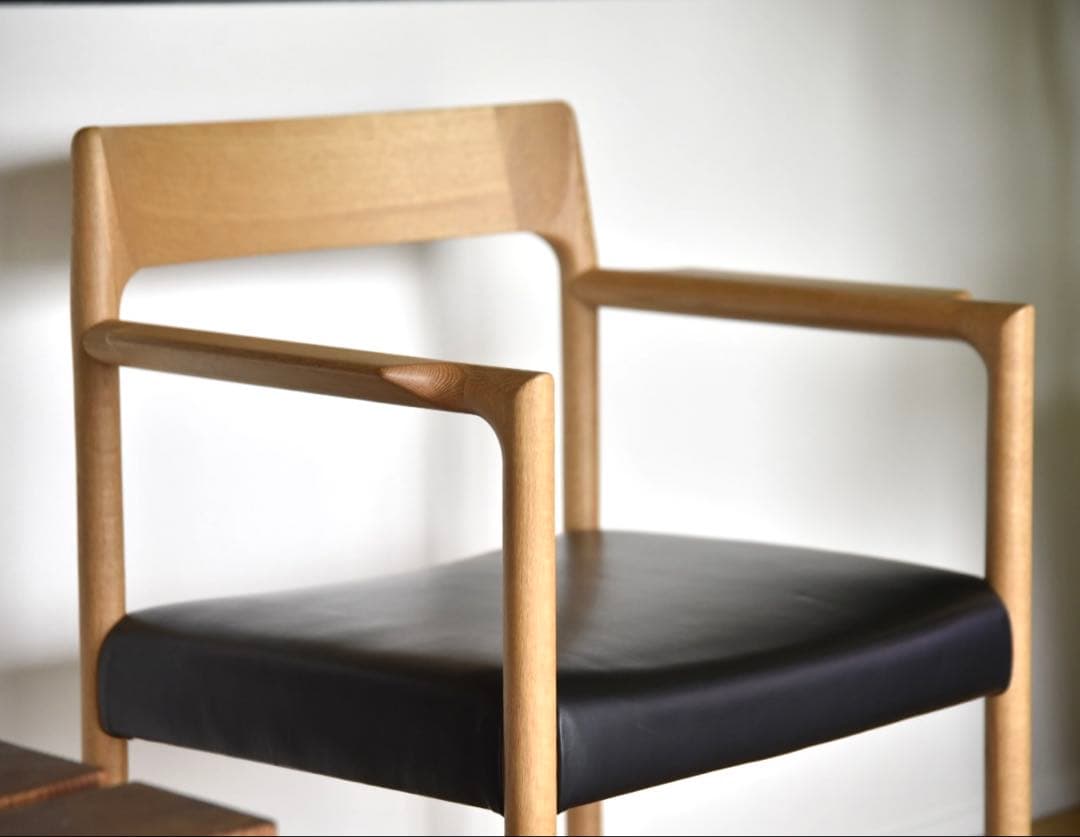 オーク材本革アームチェア　(検索) ウェグナー　J.Lモラー　デンマーク 北欧