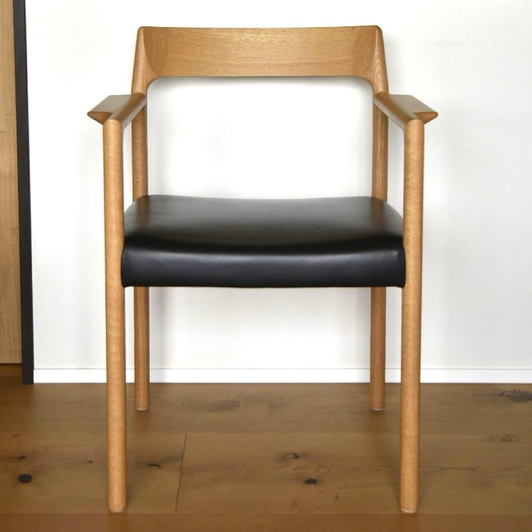 オーク材本革アームチェア　(検索) ウェグナー　J.Lモラー　デンマーク 北欧