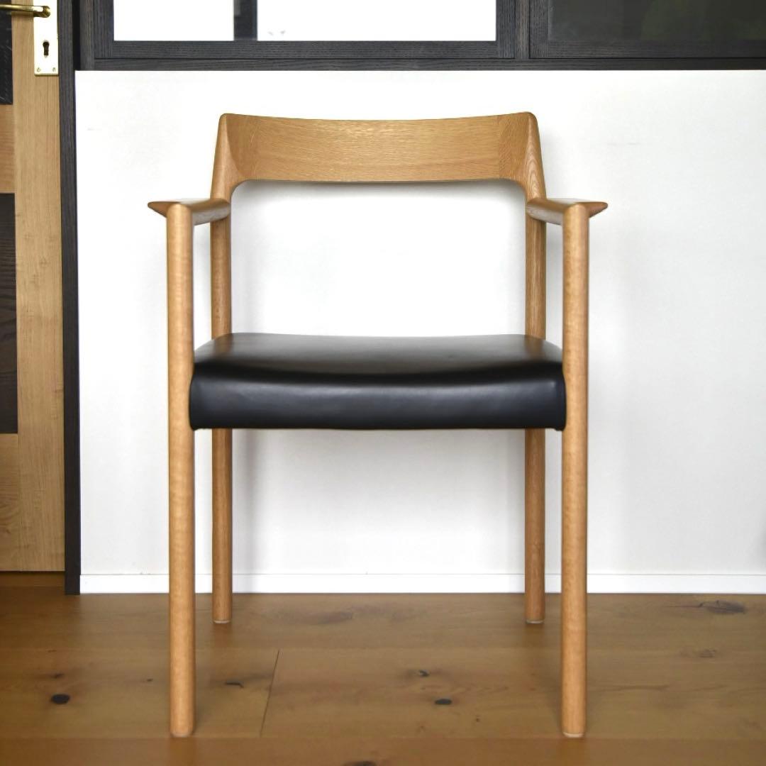 オーク材本革アームチェア　(検索) ウェグナー　J.Lモラー　デンマーク 北欧
