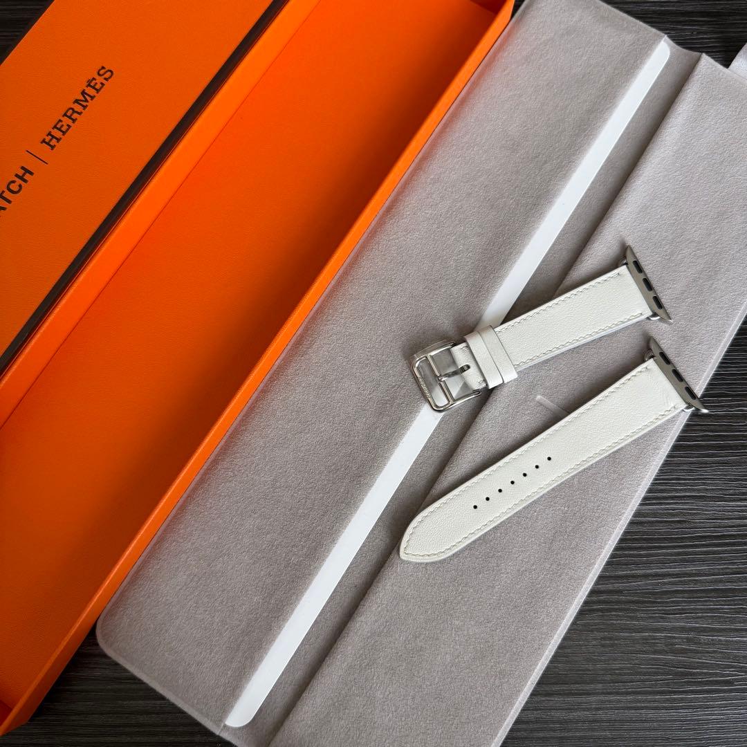 2608 ほぼ未使用　Apple Watch エルメス　ホワイト　レザーバンド