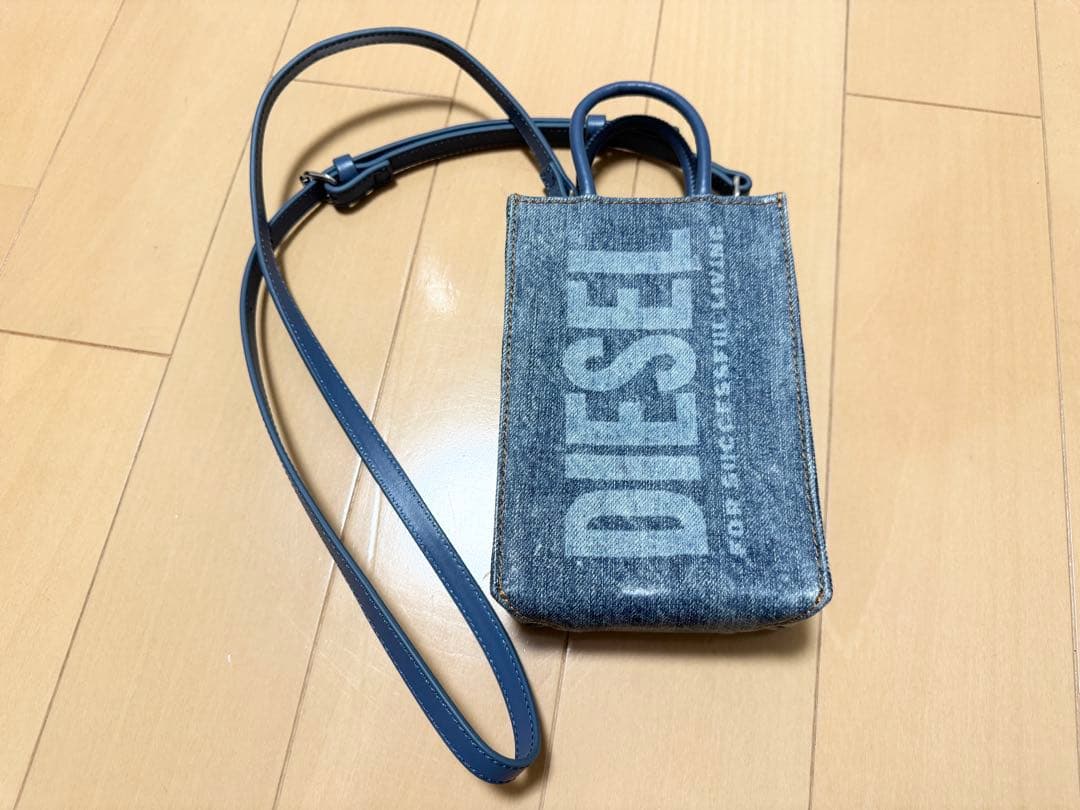 DIESEL ラージロゴ デニム生地 2Wayミニショルダーバッグ ミニバッグ