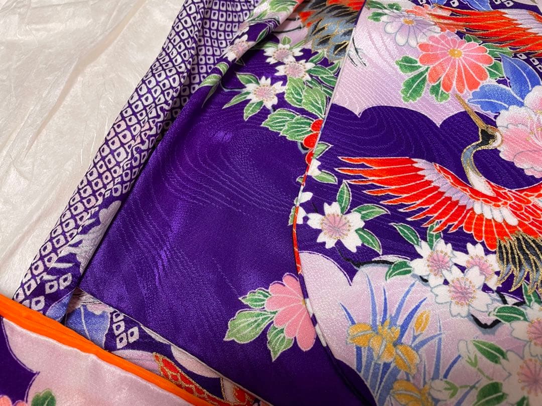 美品　15点セット　七五三　フルセット　3歳　5歳　7歳　アンティーク　紫　着物