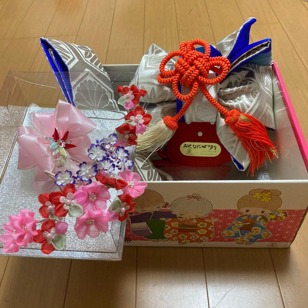 美品　15点セット　七五三　フルセット　3歳　5歳　7歳　アンティーク　紫　着物