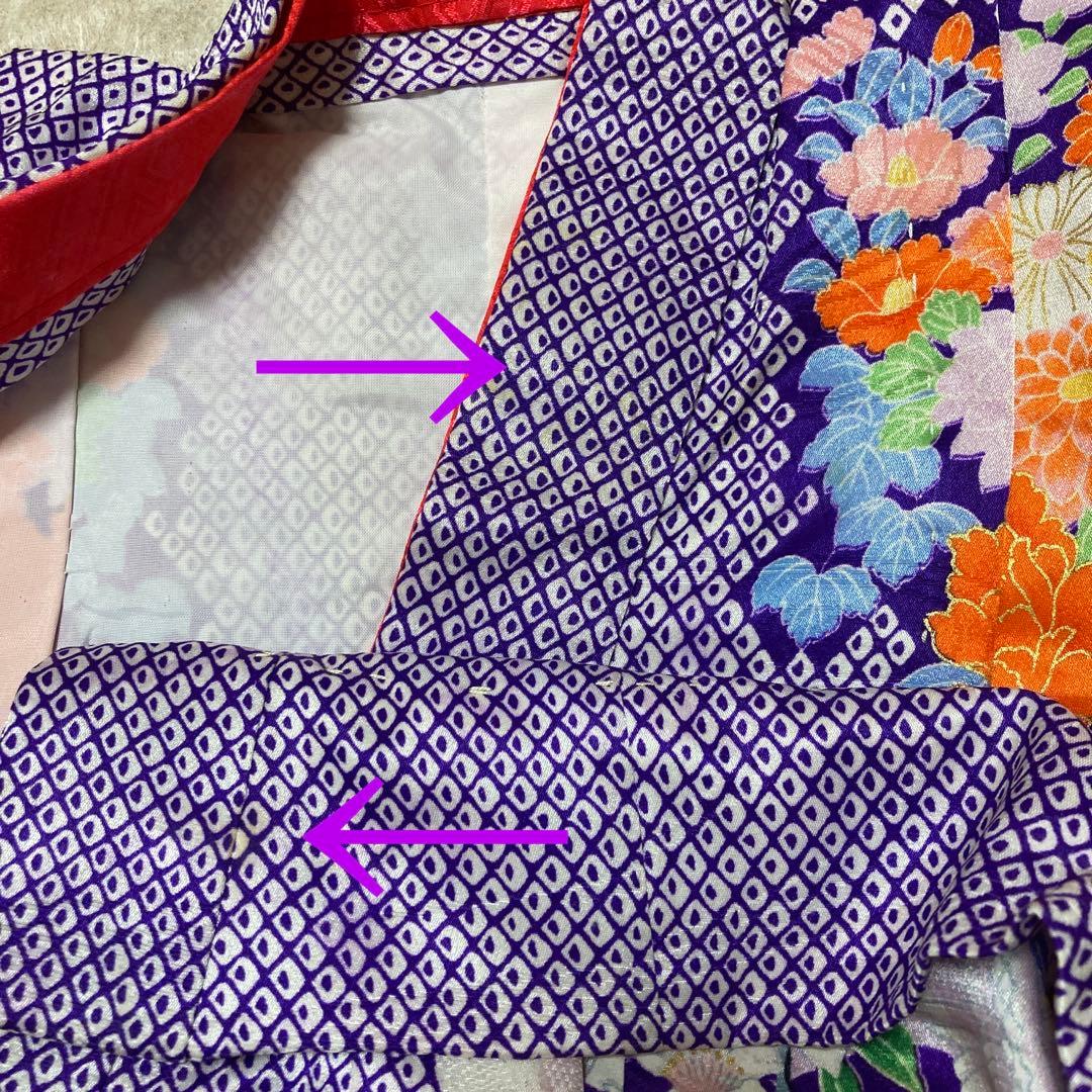 美品　15点セット　七五三　フルセット　3歳　5歳　7歳　アンティーク　紫　着物