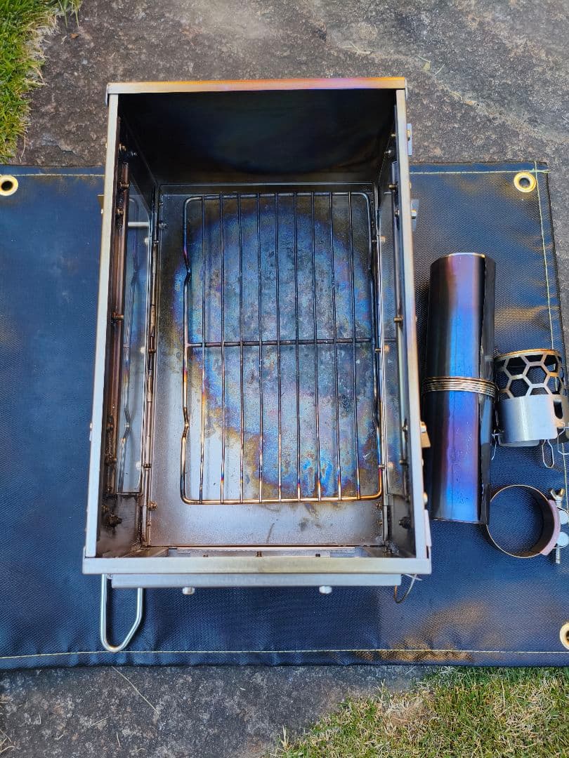 チタン製 薪ストーブ 3面ガラス窓付き 煙突2m 火入れのみ！