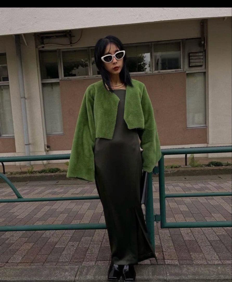 AMERlVINTAGEグリーンファーコート