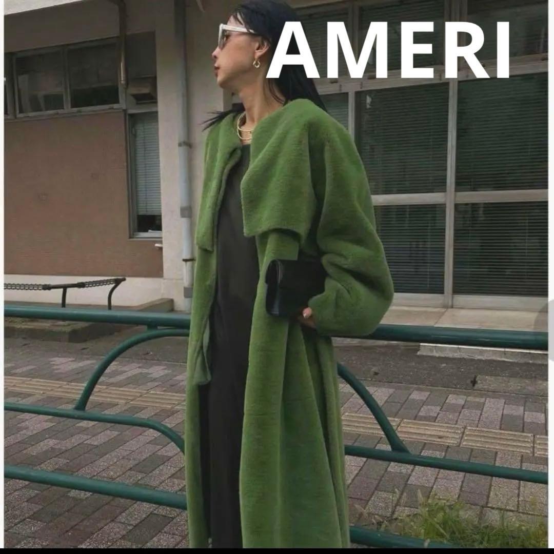 AMERlVINTAGEグリーンファーコート