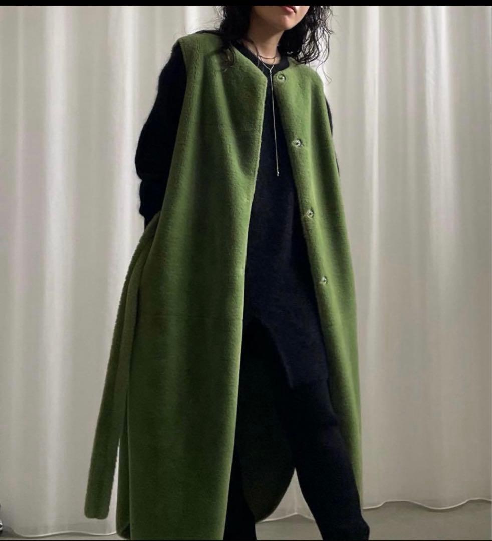 AMERlVINTAGEグリーンファーコート