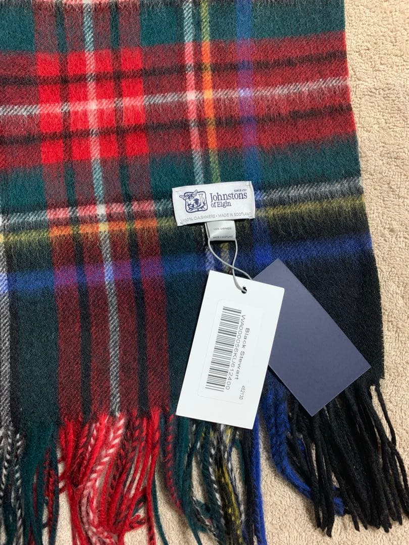 ケ*ヤ様 美品 ジョンストンズ カシミヤ100％ 大判ストール ミッド ブラック