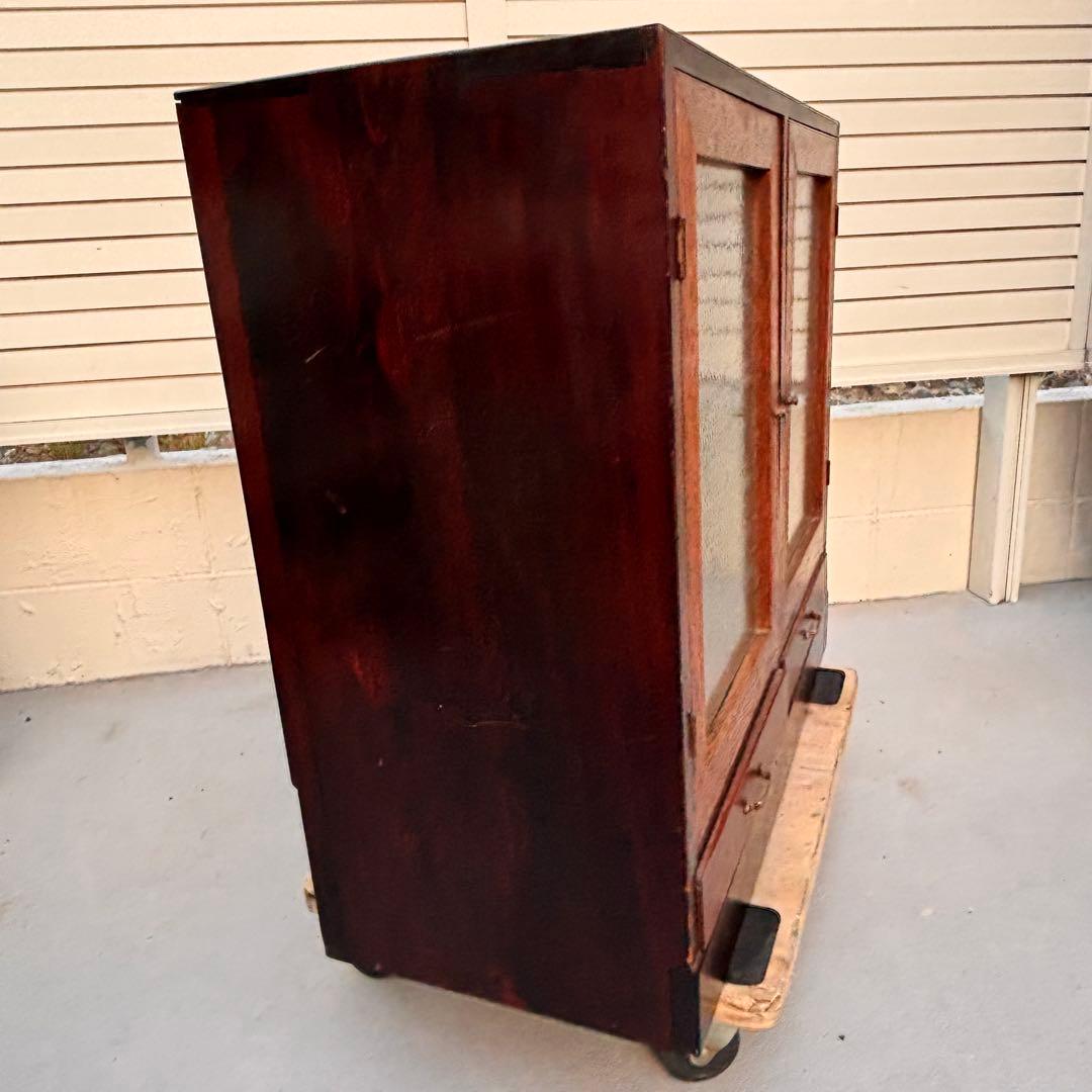 昭和レトロ■収納箪笥　ゆらゆらガラス