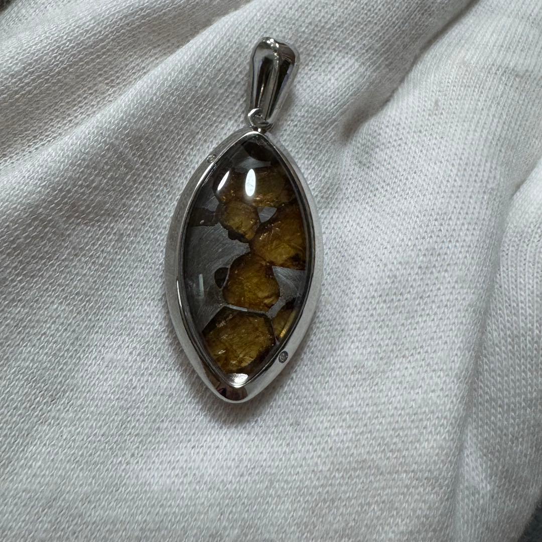 パラサイト　隕石　カンラン石　ペンダント　シルバー　silver925