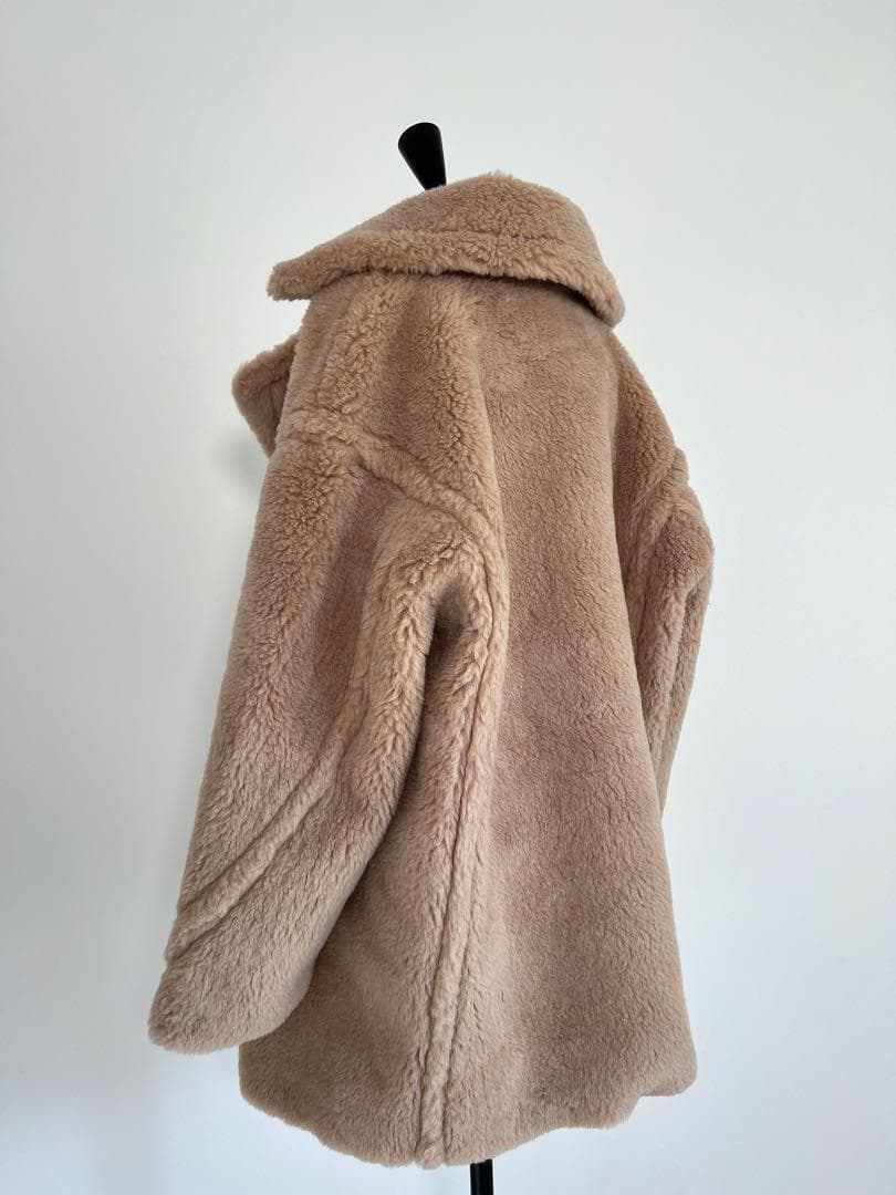 新品未使用 ベアミディアム丈 テディコート ミルクティーベージュ
