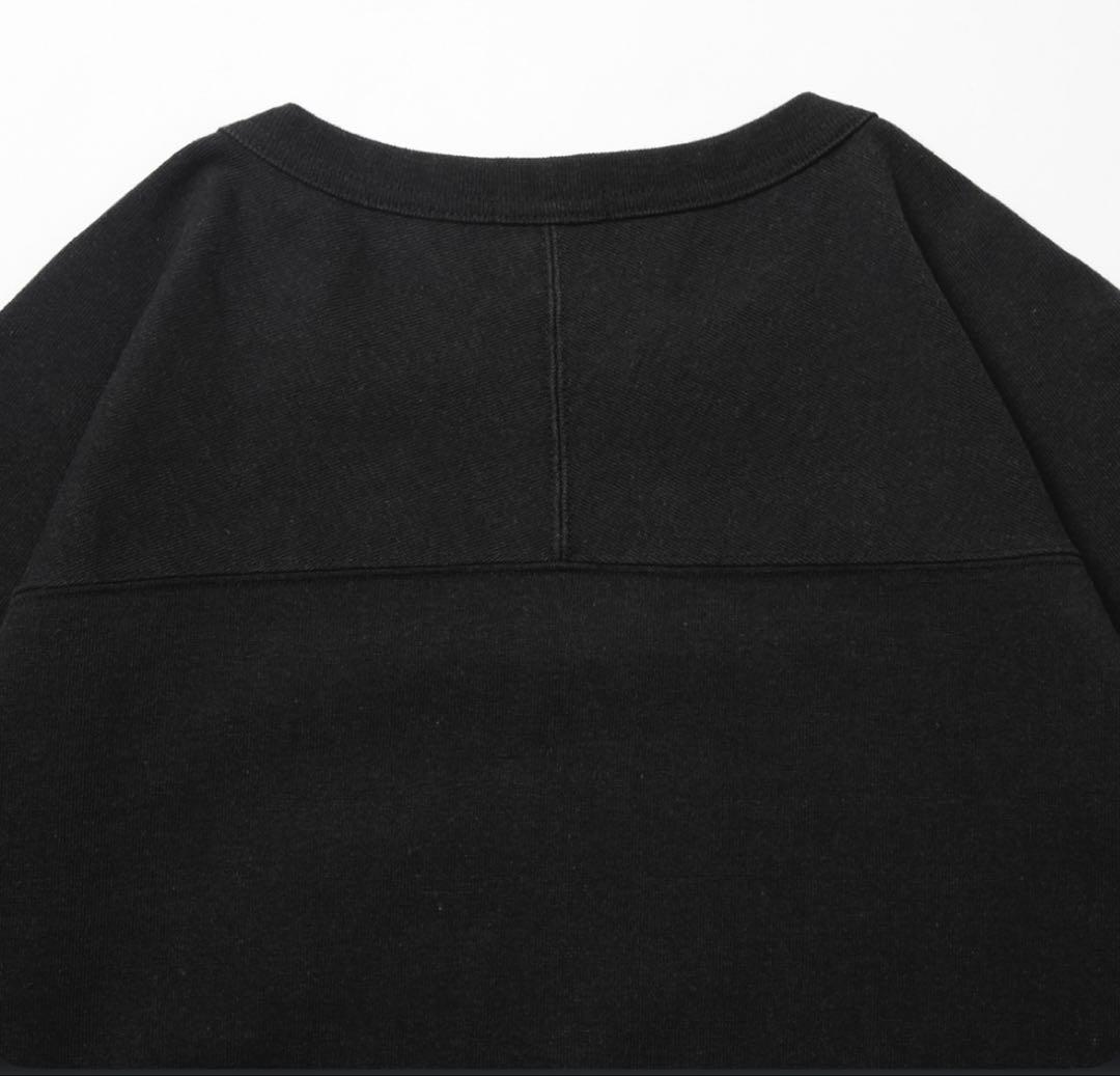 【美品】タグ付 COMOLI 23SS フットボールT FADE BLACK 2