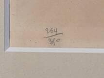 【真作】版画　リトグラフ　青の幻想　猫のポートレート　静かに佇む猫　W2