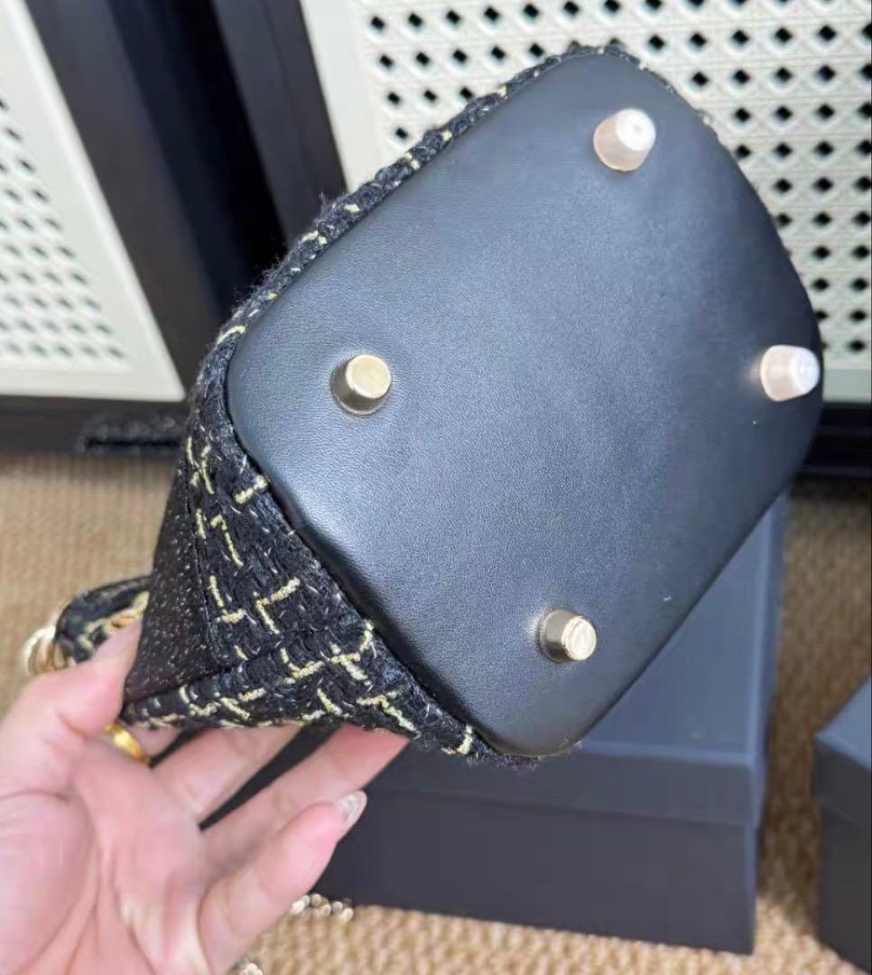 希少　レア　非売品 CHANEL ノベルティ ブラック ツイード バケットバッグ
