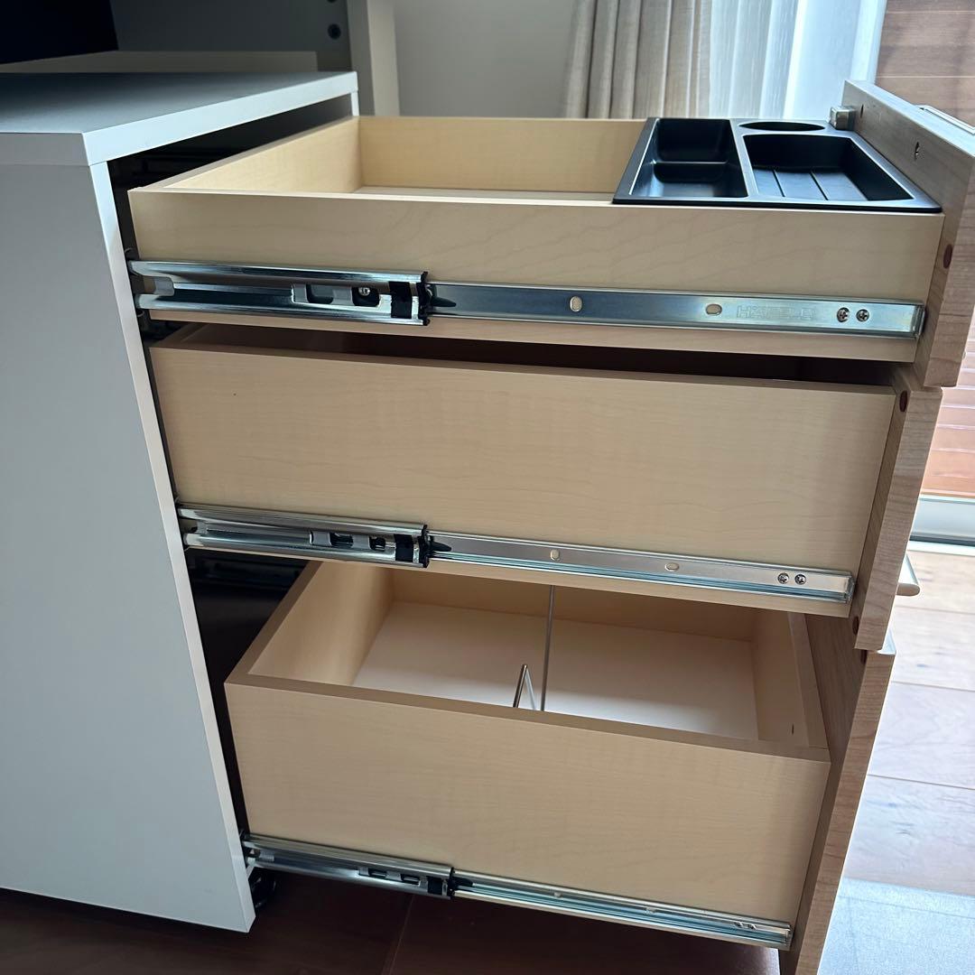 ②書斎机 学習机 デスクホリス ※引出しワゴン本体のみ(2/2)