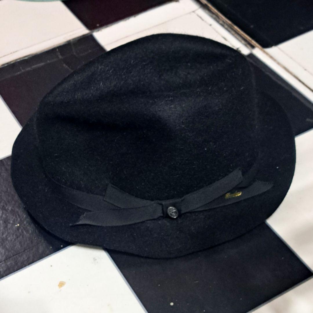 Borsalino×Juventus ラビットファー　中折れフェルトハット　62