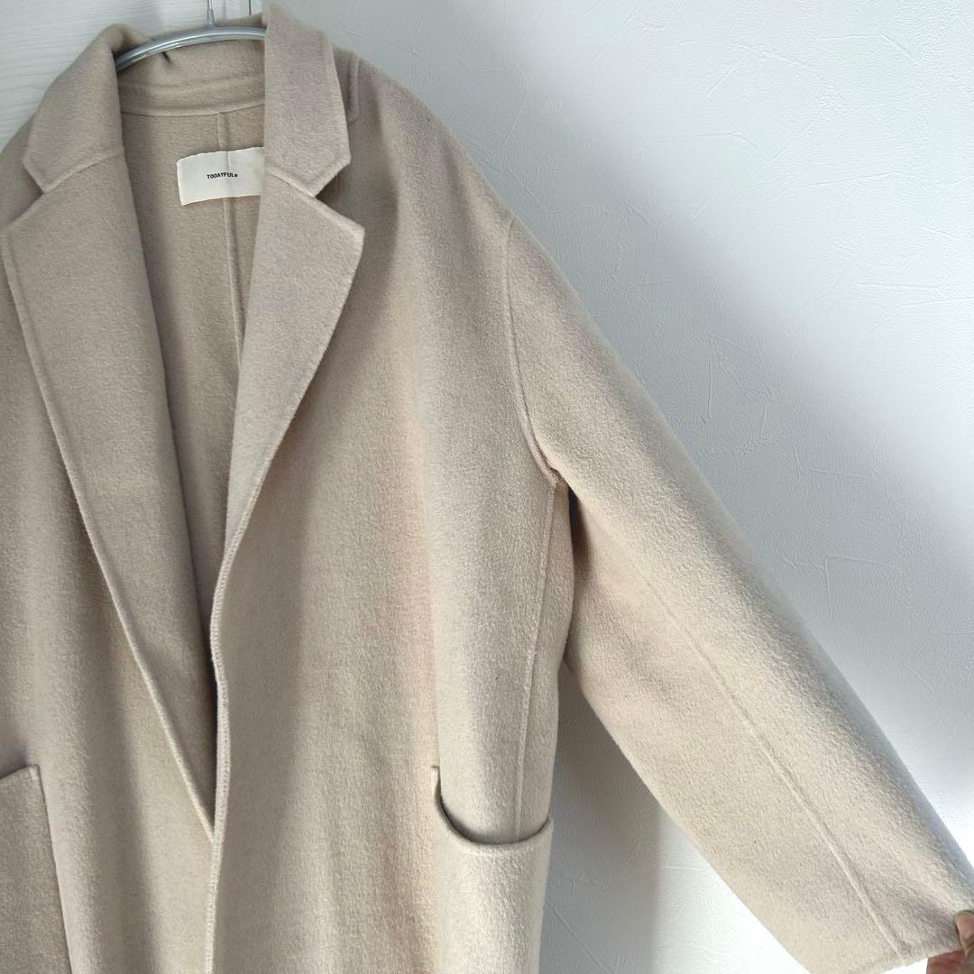 TODAYFUL 【トゥデイフル】ベージュ ウール　ロングコート　美品　38 M