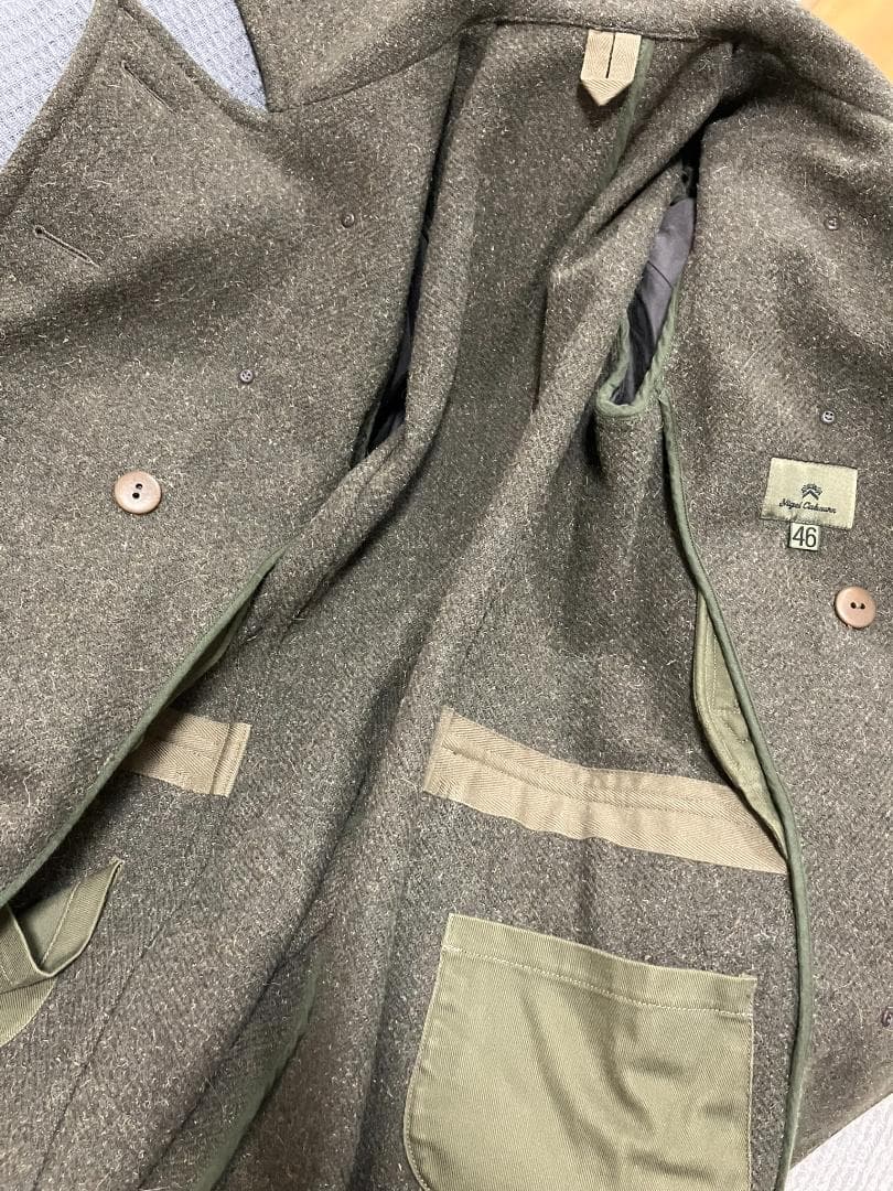 ナイジェルケーボン　ウール ピーコート Pコート　オリ－ブカーキ　サイズ46
