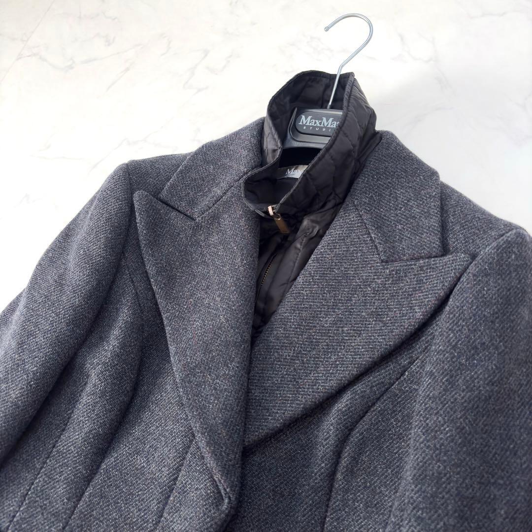 極美品✨マックスマーラ ロングチェスターコート 【カシミヤ混】インナーベスト付