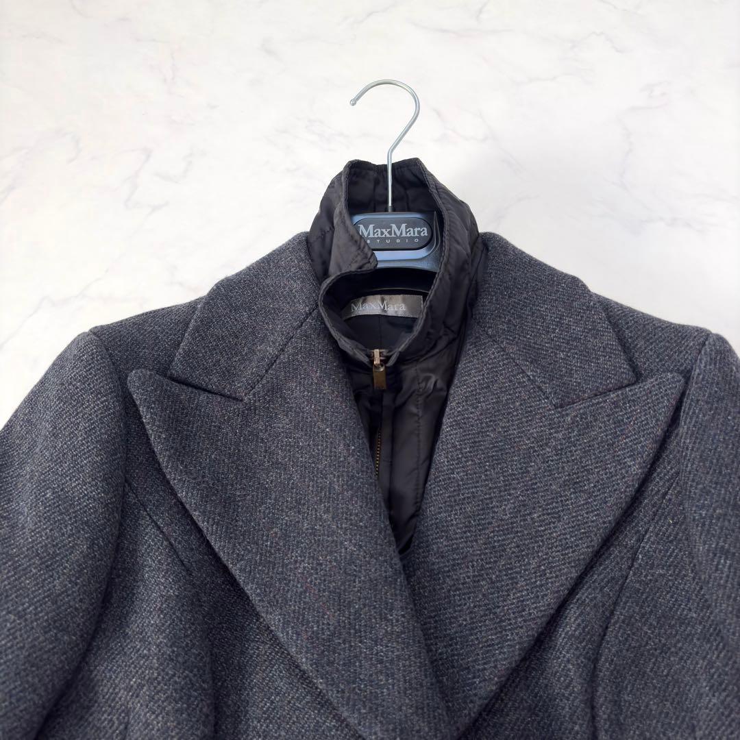 極美品✨マックスマーラ ロングチェスターコート 【カシミヤ混】インナーベスト付