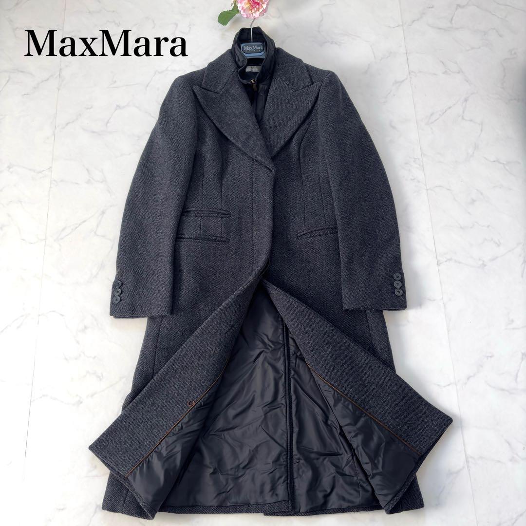 極美品✨マックスマーラ ロングチェスターコート 【カシミヤ混】インナーベスト付