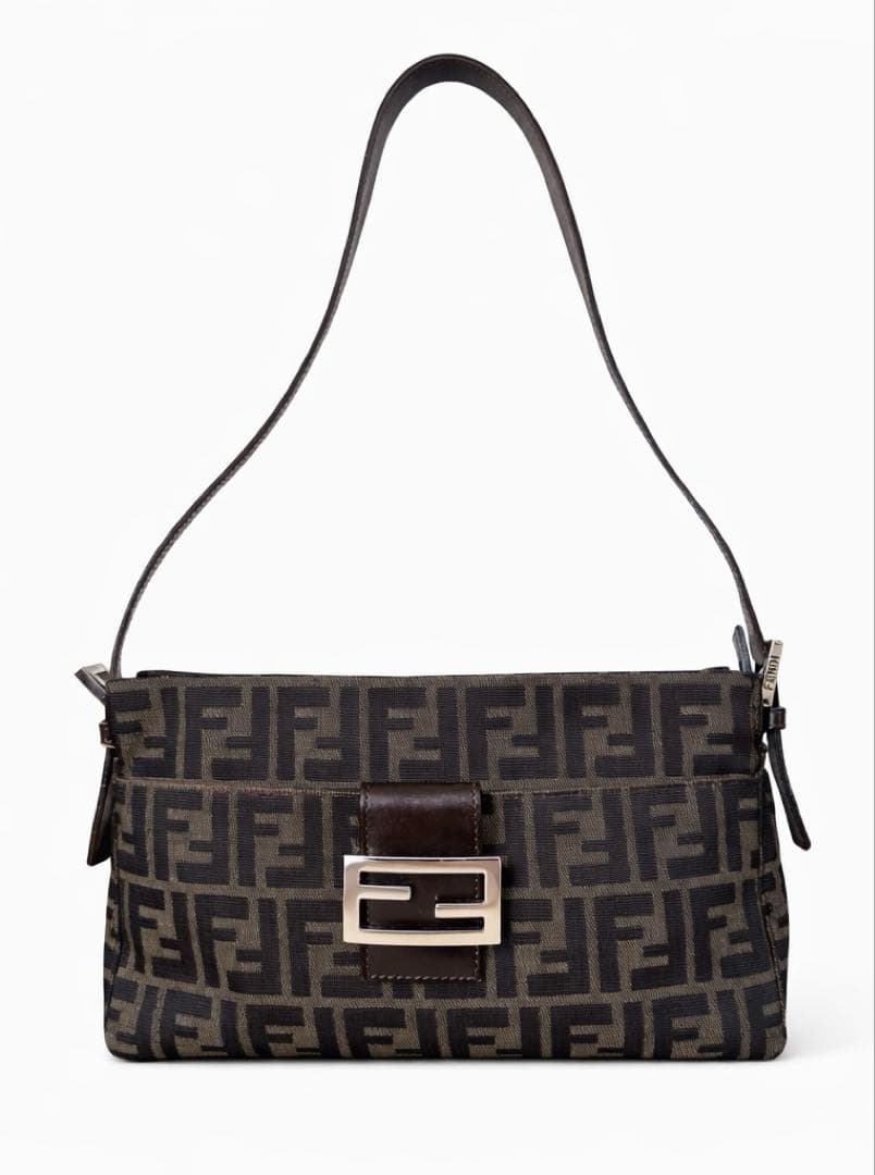 フェンディ マンマバケット ズッカ柄 FF金具 ブラウン ヴィンテージ