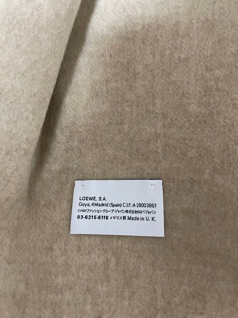 LOEWE アイボリー ウール マフラー