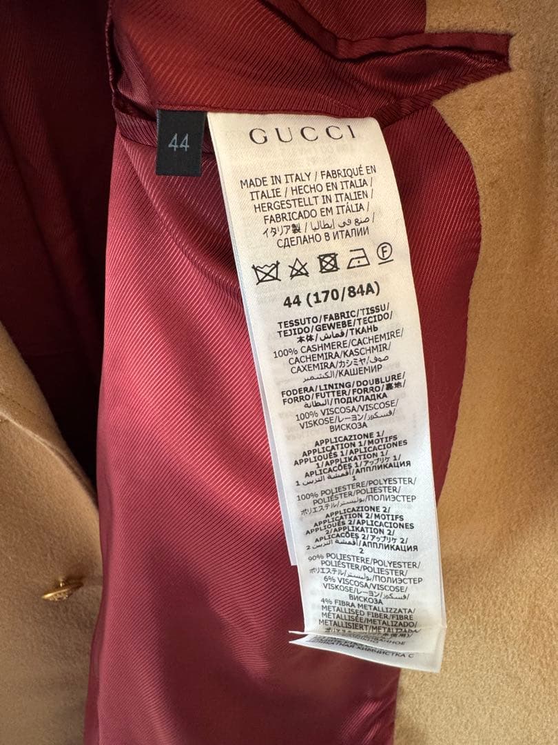 Gucci ベージュ 100%カシミアチェスターコート