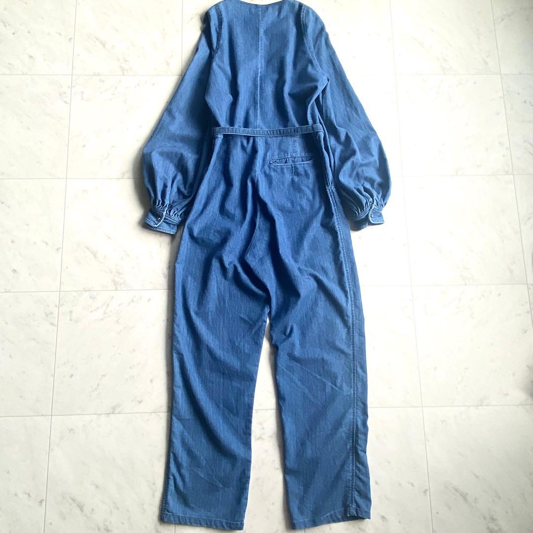 極美品レイチェルコーミー デニムシャンブレージャンプスーツ オールインワン 6