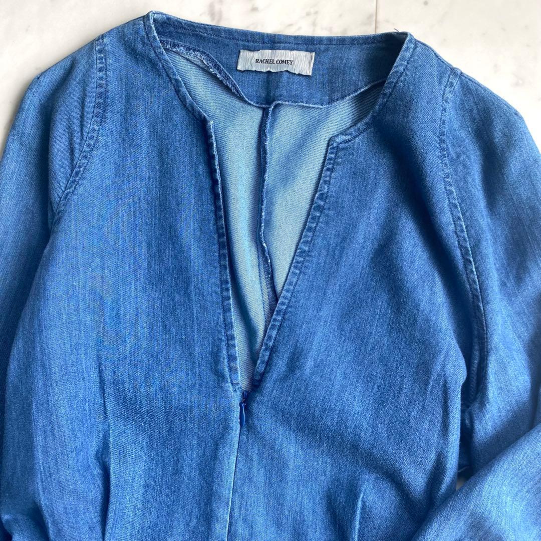極美品レイチェルコーミー デニムシャンブレージャンプスーツ オールインワン 6
